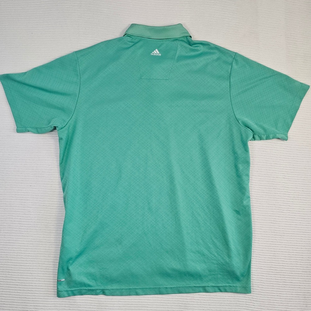 Adidas Golf Climacool Polo Shirt Mens 2XL Green Diamond Grid‎ Short Sleeve Top - Picture 6 of 7